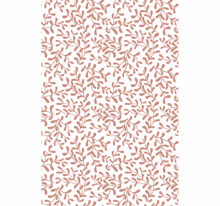 Nature wallpaper in terracotta small leaves pattern - TenStickers