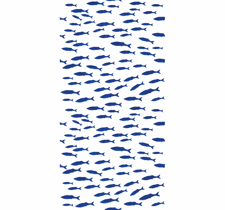 Kids wallpaper swarming fish design - TenStickers