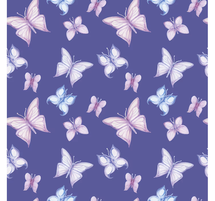 Butterfly wallpaper with a purple background - TenStickers