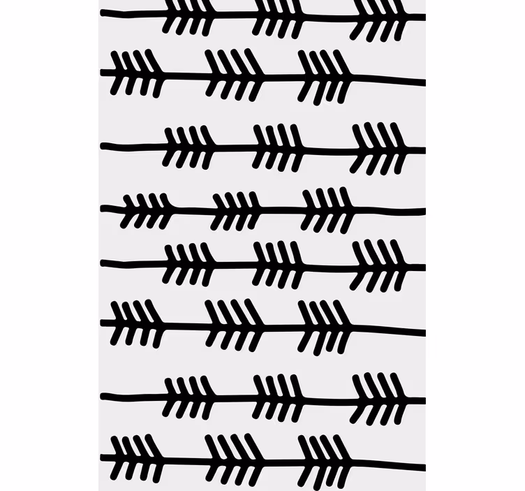 Scandinavian wallpaper black abstract arrows white - TenStickers