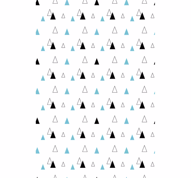 Scandinavian wallpaper black grey and blue triangles - TenStickers