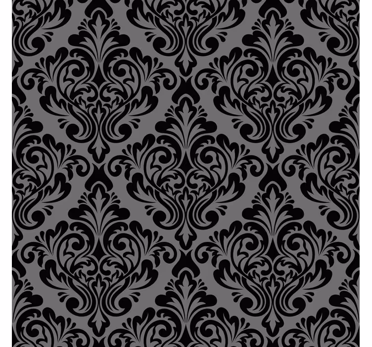 Classic wallpaper vintage black damask - TenStickers
