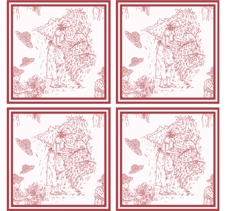 Vintage wallpaper rustic landscape artwork - TenStickers