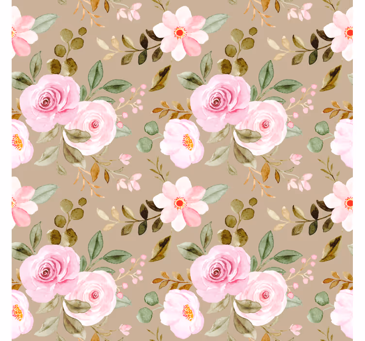 Flower wallpaper vintage beige roses texture - TenStickers