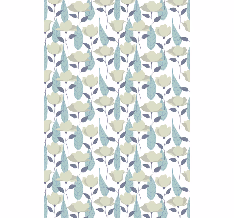 Office wallpaper with pastel plant pattern - TenStickers
