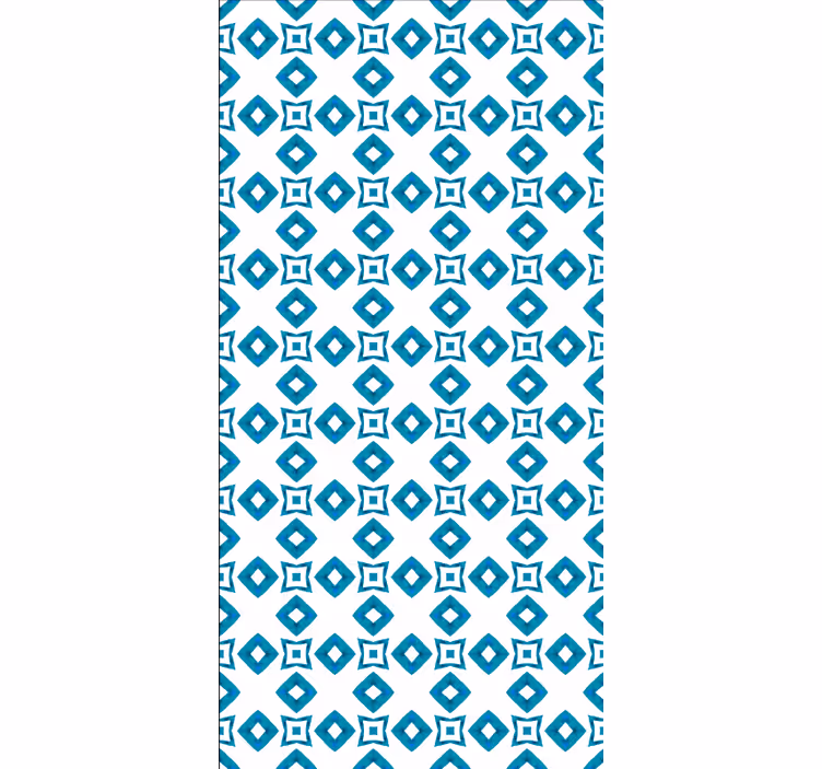 Kitchen wallpaper geometric blue pattern - TenStickers