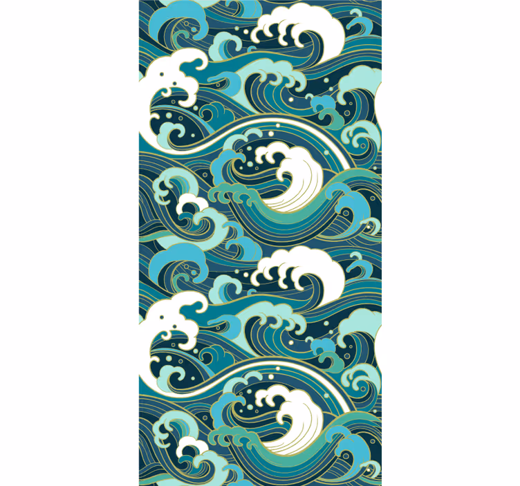 Modern wallpaper great wave japanese style - TenStickers