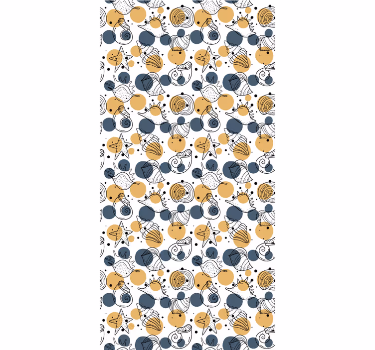 Modern wallpaper with shell pattern - TenStickers