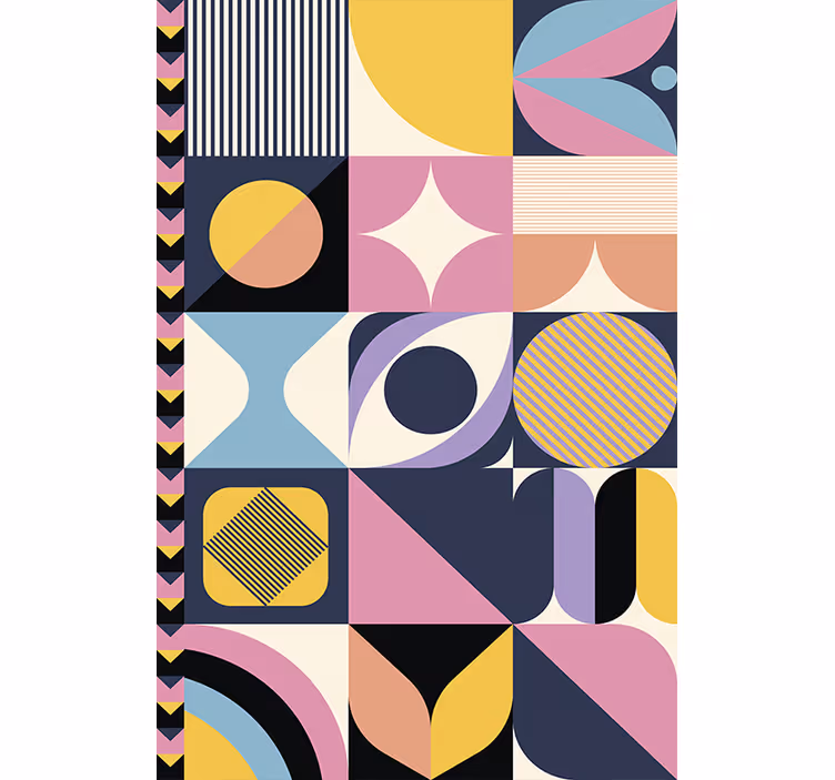 Modern wallpaper multi-figure geometric art design - TenStickers