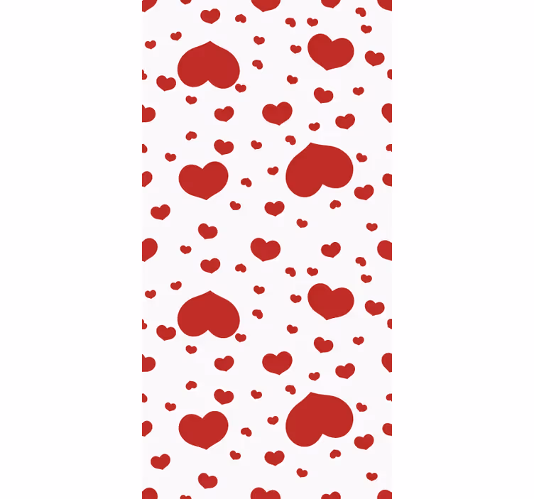 Modern wallpaper with little and big hearts pattern - TenStickers