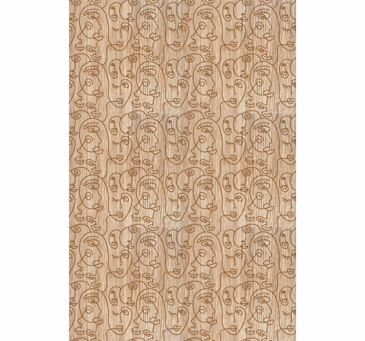 Modern wallpaper with abstract face designs - TenStickers