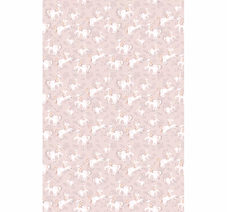 Kids wallpaper beige unicorn fantasy - TenStickers