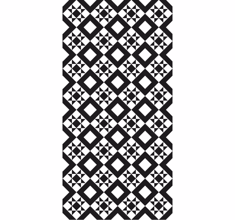 Kitchen wallpaper black and white geometric tile - TenStickers