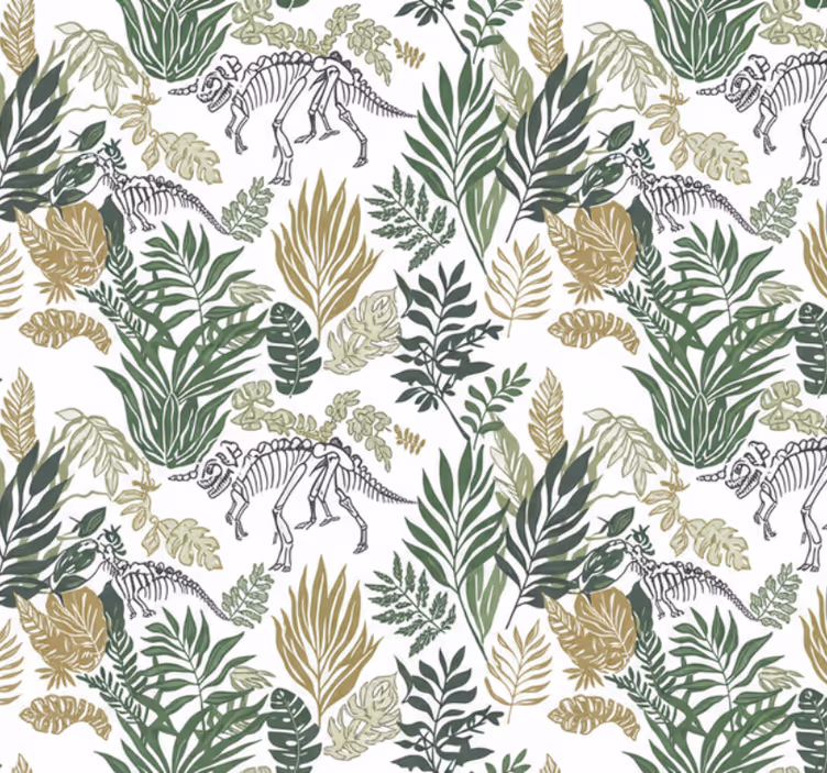 Living room wallpaper dinosaur theme - TenStickers