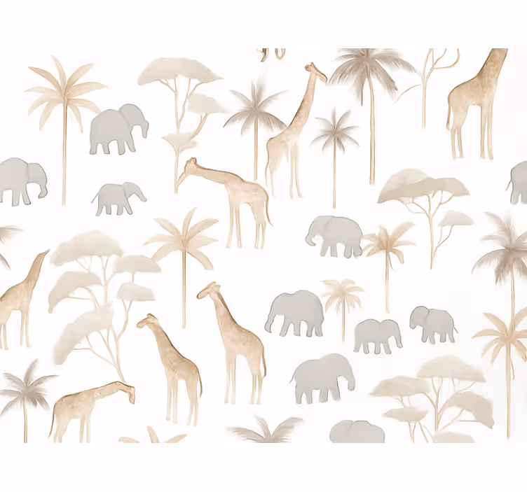 Kids wallpaper savannah children - TenStickers