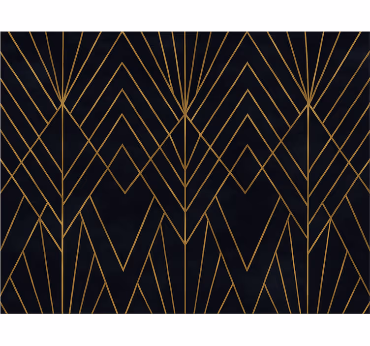 Master bedroom wallpaper with elegant gold figures - TenStickers