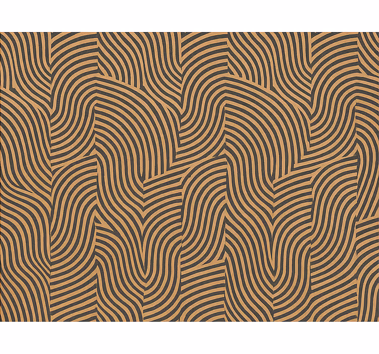 Living room wallpaper modern black and orange lines - TenStickers
