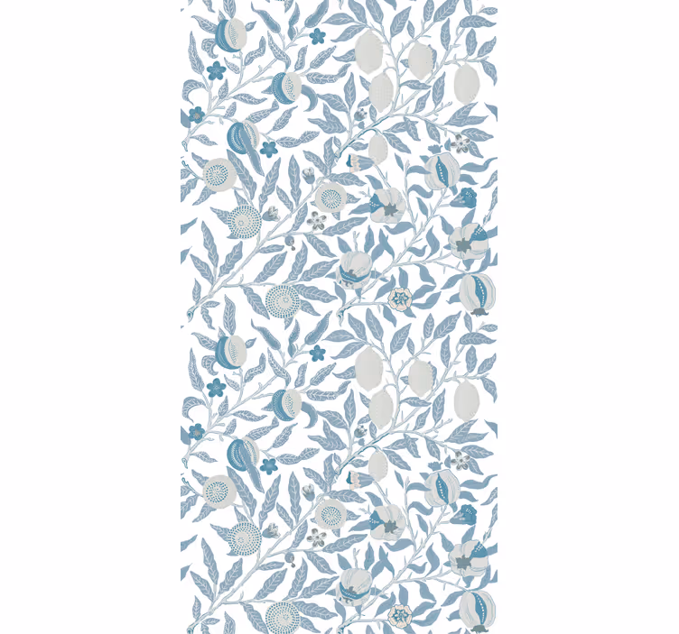 Flower wallpaper blue flowers victorian style - TenStickers