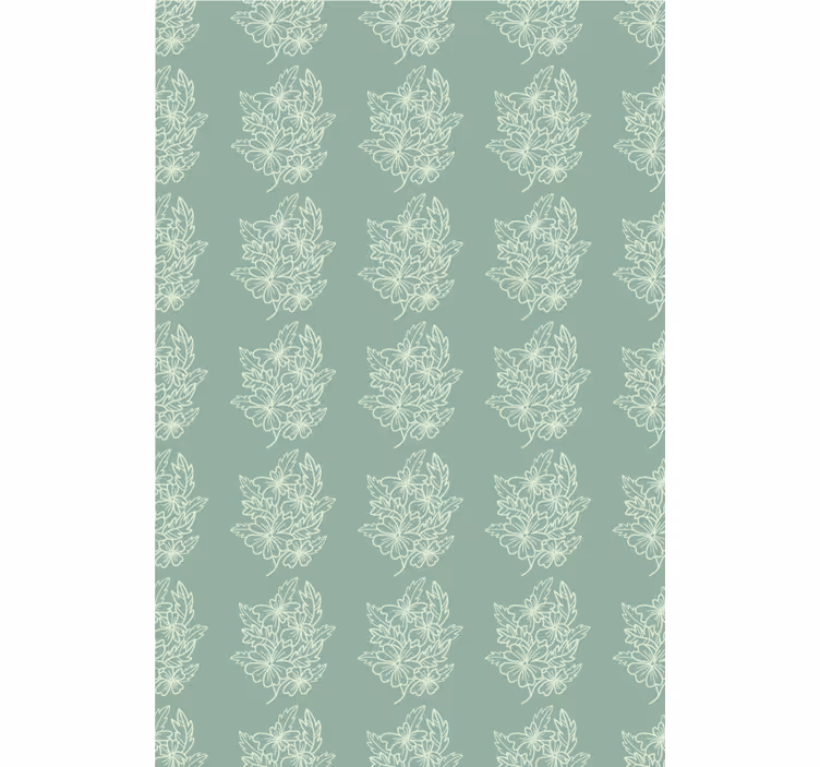 Green minimalist beautiful flower wallpaper - TenStickers