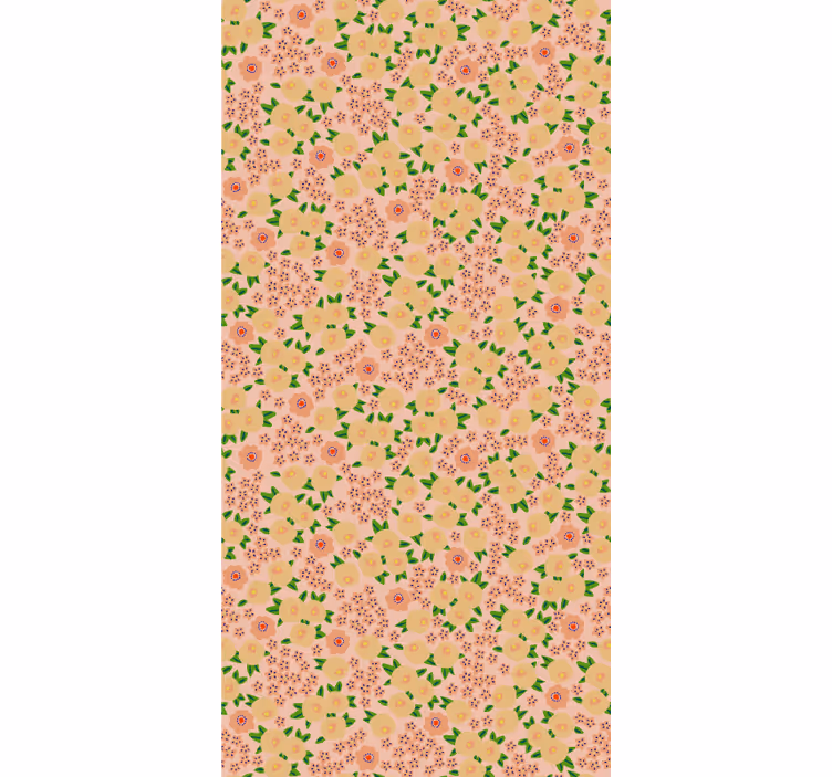 Floral ornament wallpaper original peach floral design - TenStickers