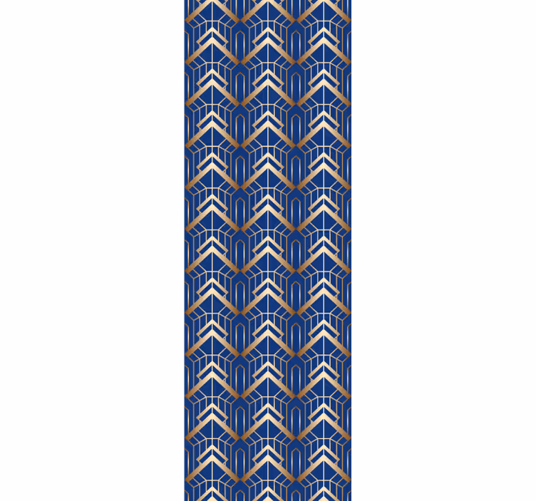 Bedroom wallpaper modern art blue and gold design - TenStickers
