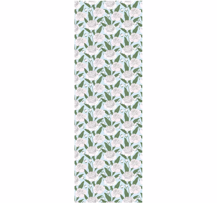 Bedroom wallpaper white flowers grandmillenial pattern - TenStickers