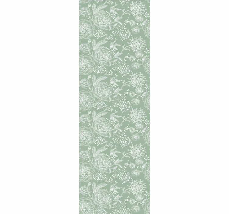 Green floral grandmillenial style bedroom wallpaper - TenStickers
