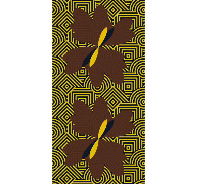Bedroom wallpaper in african style brown and yellow design - TenStickers