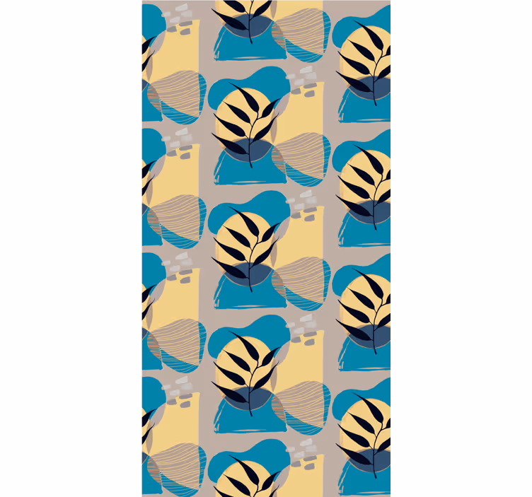 Bedroom wallpaper in african style blue abstract pattern - TenStickers