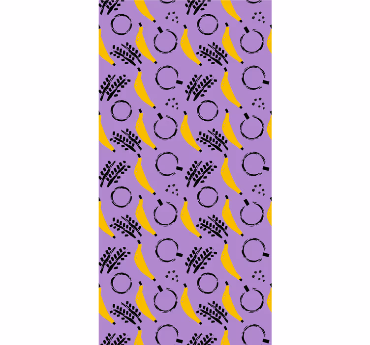 Bedroom wallpaper african style purple banana design - TenStickers