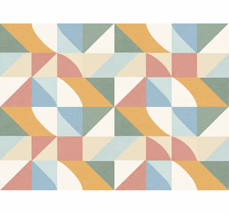Rustic wallpaper with soft pastel geometric shapes - TenStickers