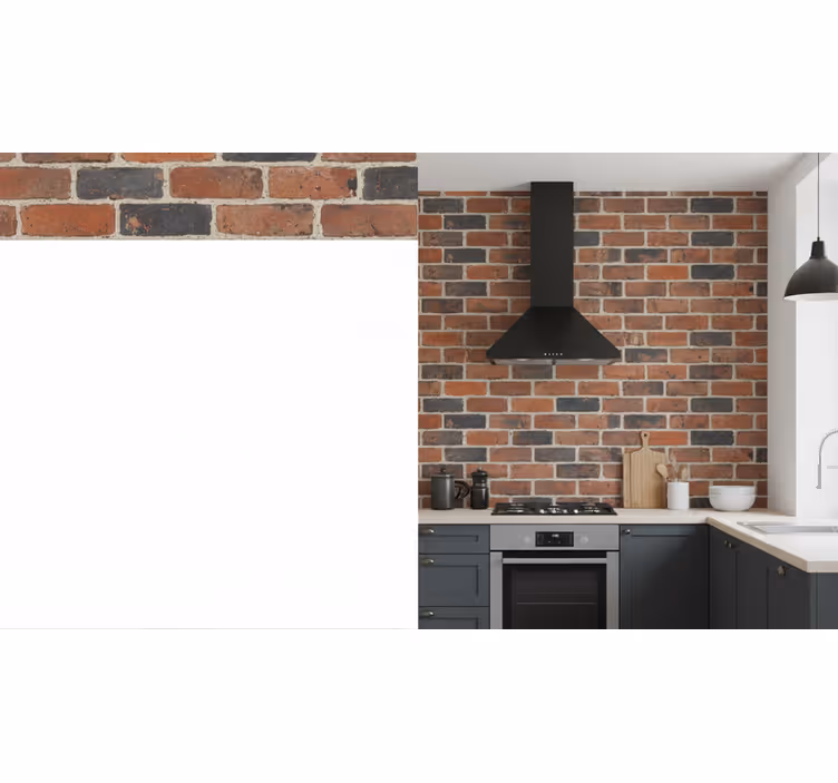 Stone wallpaper realistic brick pattern - TenStickers