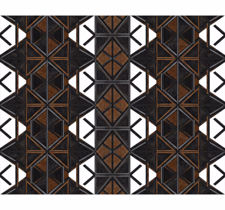 Industrial wallpaper in geometric black and brown - TenStickers