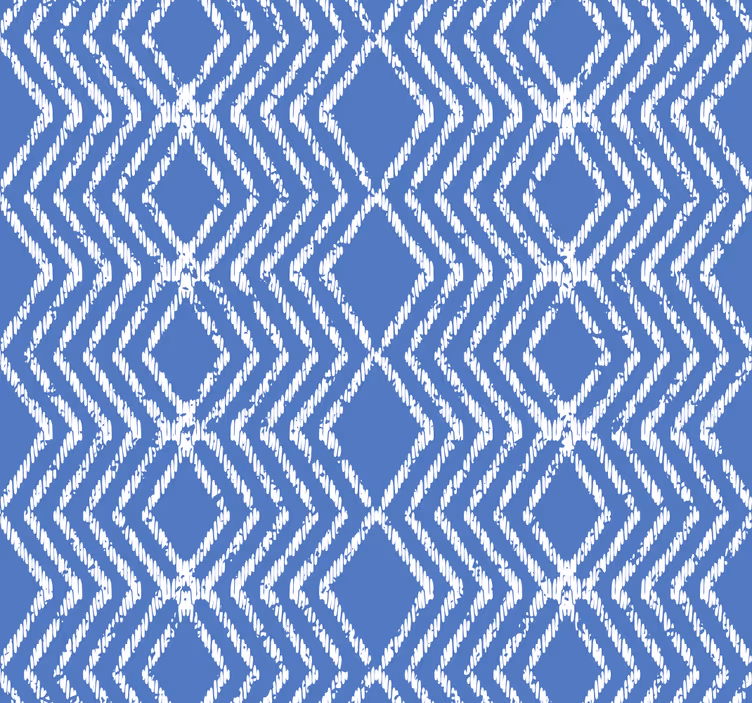 Blue wallpaper with zigzag pattern - TenStickers