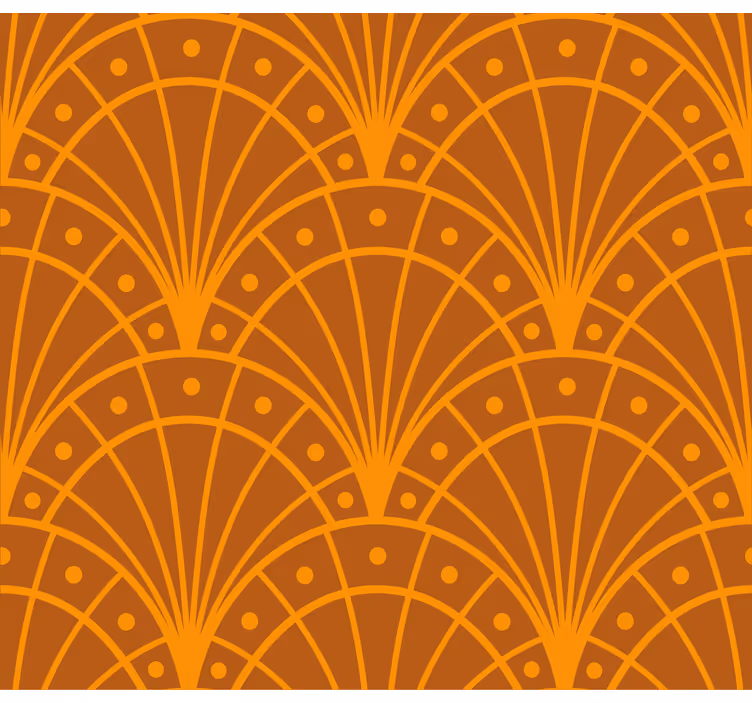 Orange wallpaper in elegant art deco style - TenStickers