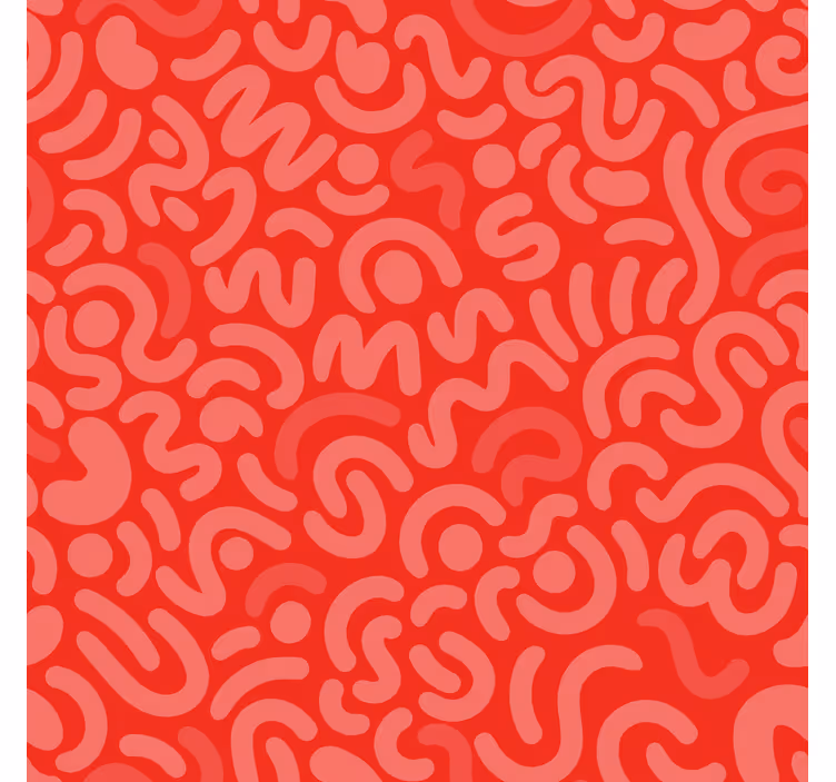 Red wallpaper with abstract curved lines - TenStickers