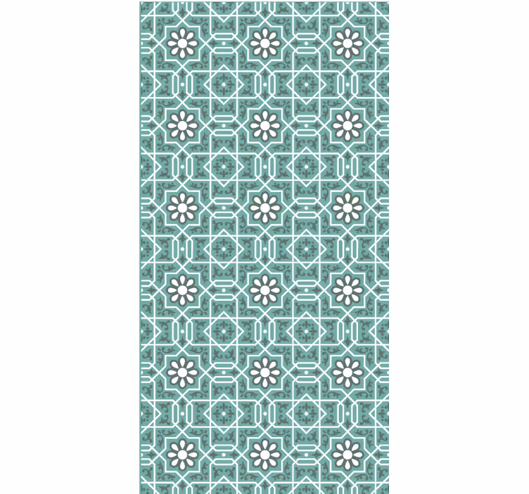 Green wallpaper with floral patterns - TenStickers