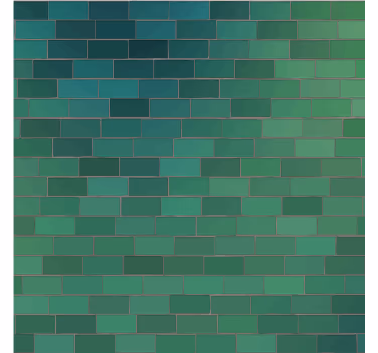 Green wallpaper in shades of green bricks - TenStickers