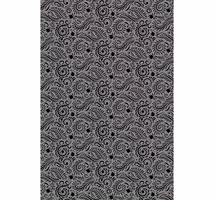 Gray wallpaper with ornate swirl designs - TenStickers