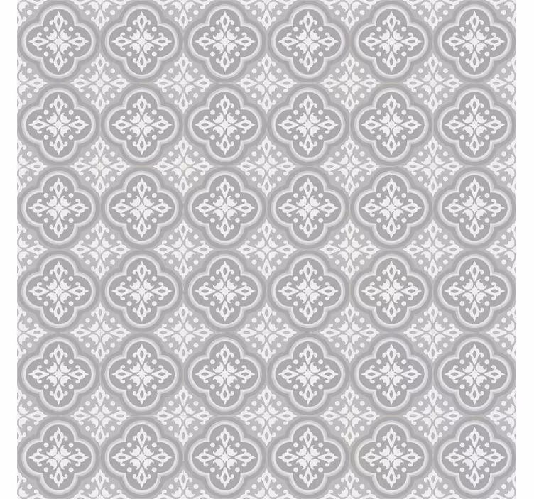 Gray wallpaper with grey hydraulic tiles design - TenStickers