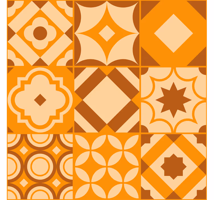 Terracotta wallpaper rustic tiles design - TenStickers