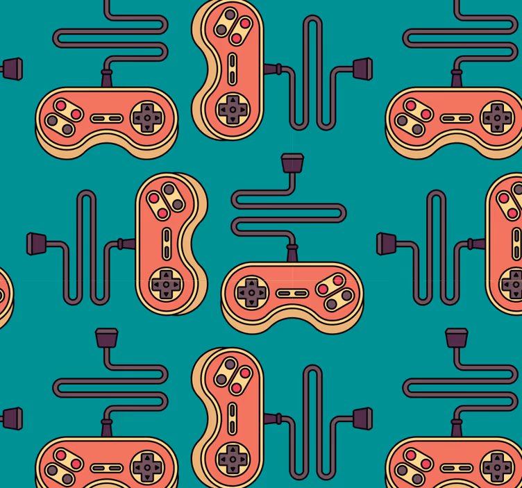 Gaming Pattern teenager wallpaper - TenStickers