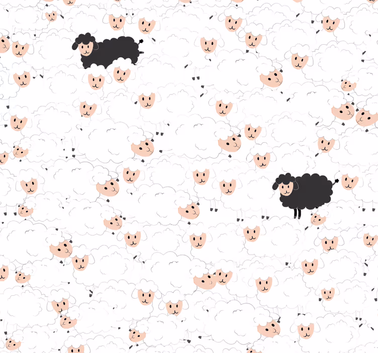 Animal Wallpaper patterned sheeps for kids - TenStickers
