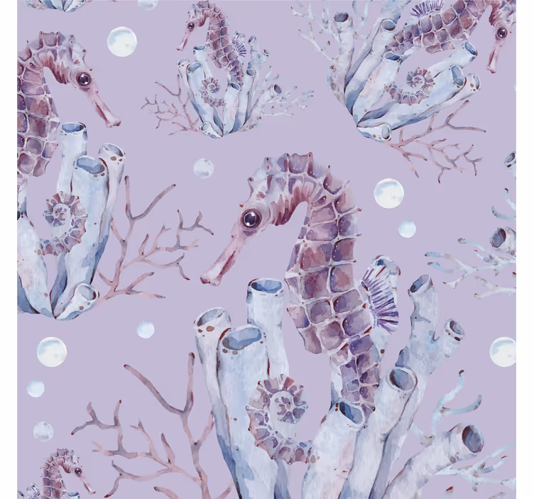 Seahorse Illustration animal wallpaper - TenStickers