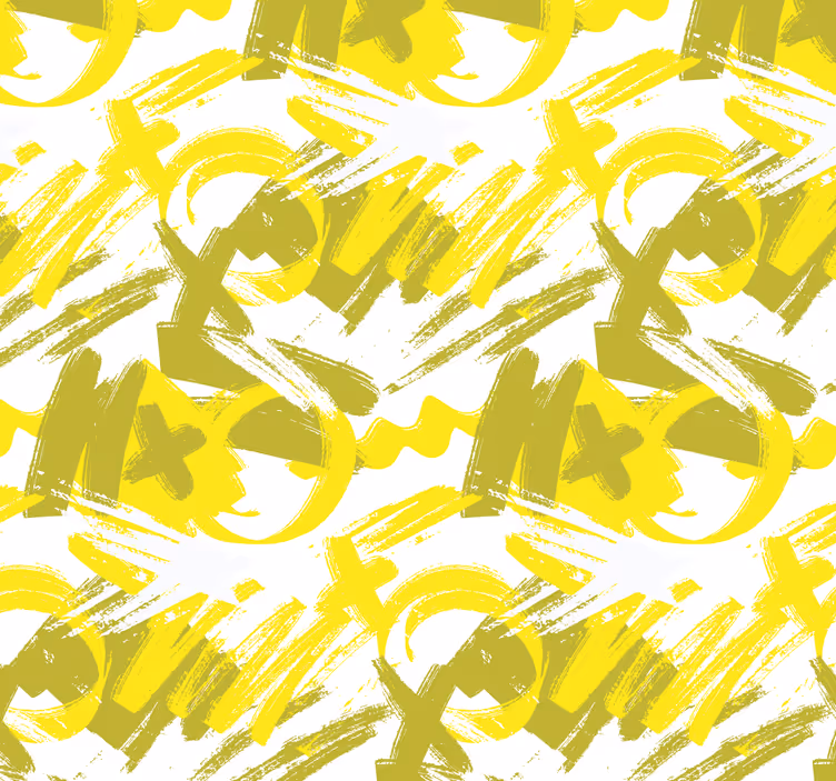 mondern paint brushes yellow Animal Wallpaper - TenStickers