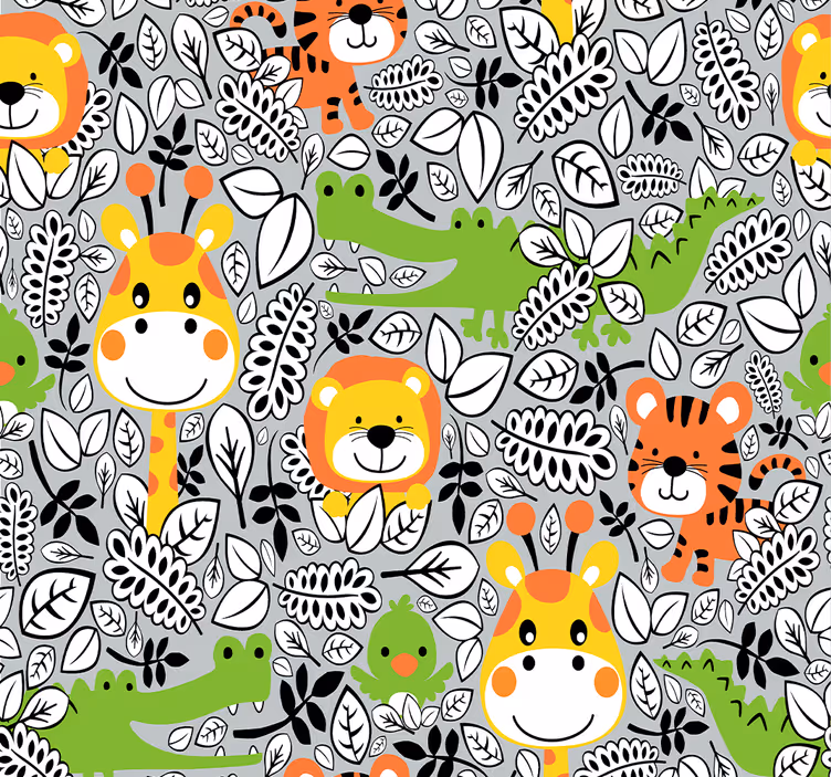 Safari Animal Fun animal wallpaper - TenStickers