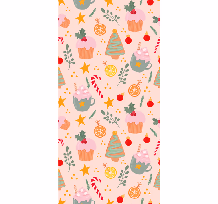 Festive Holiday Pattern christmas wallpaper - TenStickers