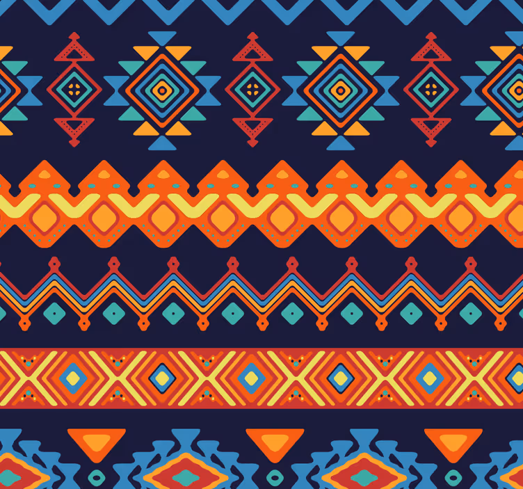 Aztec Pattern Fusion entryway wallpaper - TenStickers