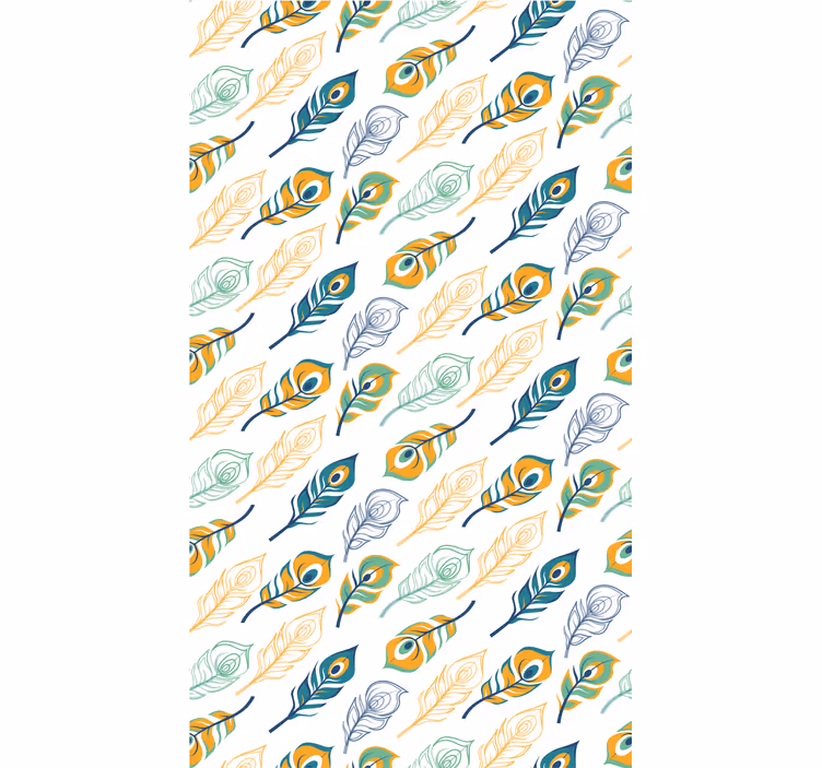 Small peacock feathers Ornamental wallpaper - TenStickers