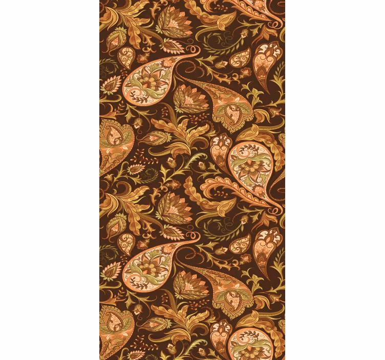 Persian paisley pattern flower wallpaper - TenStickers